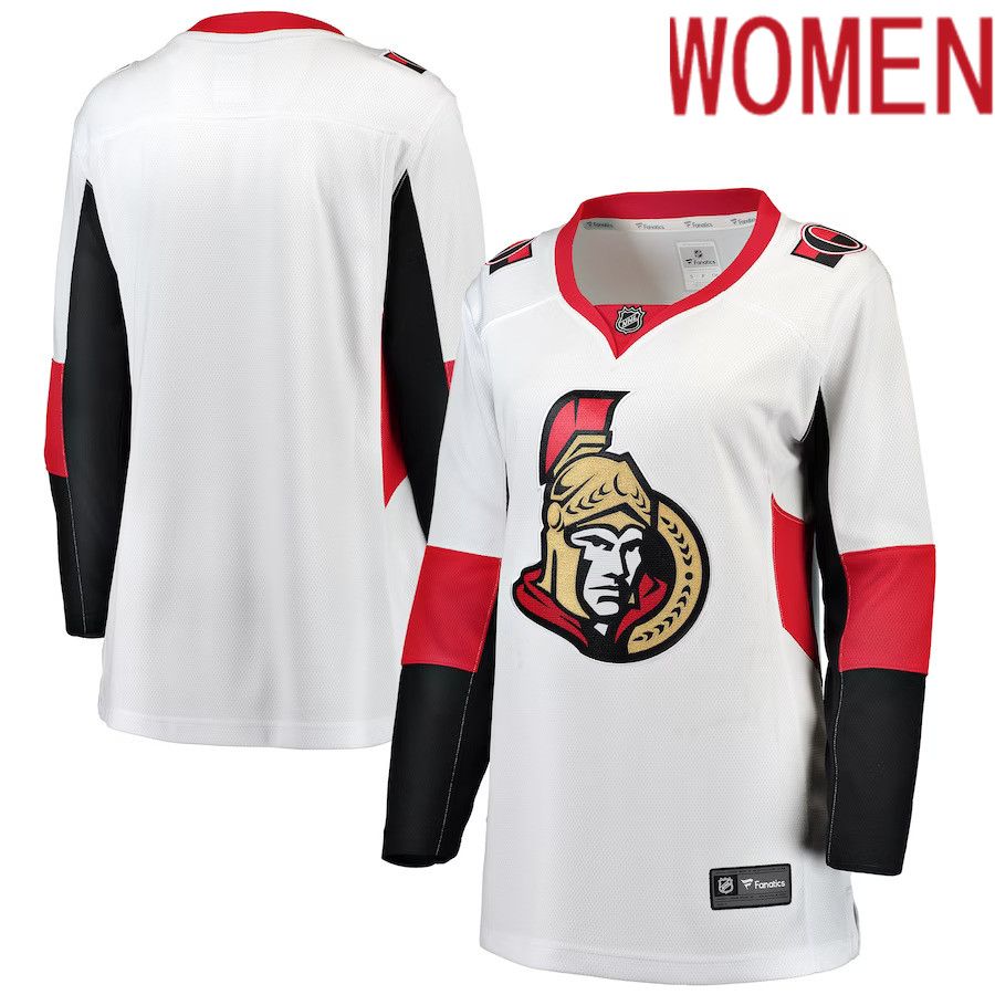 Women Ottawa Senators Fanatics Branded White Away Breakaway NHL Jersey